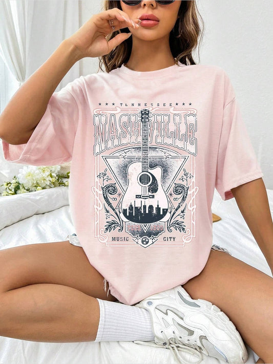 Women Graphic Round Neck Half Sleeve T-Shirt