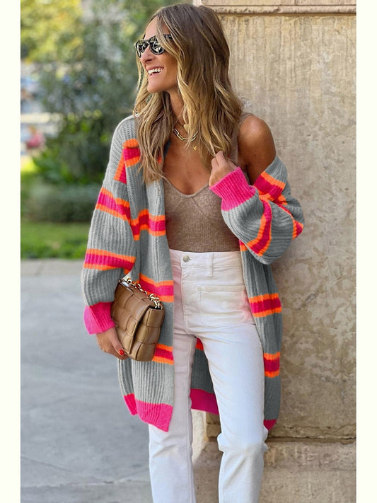 Women Ribbed Long Sleeve Cardigan Sweater NicholesGifts