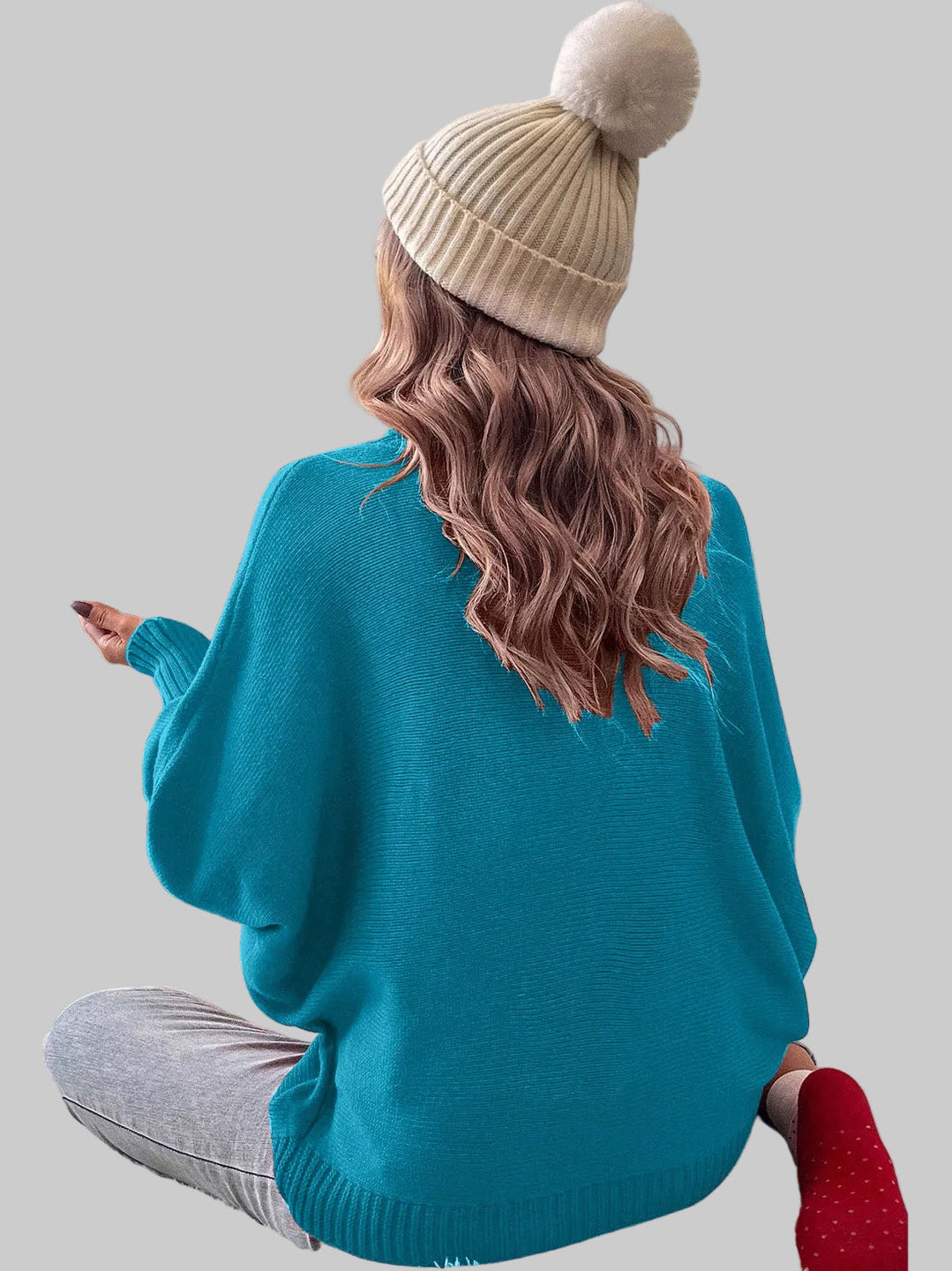 Women Double Take Full Size Merry Christmas Turtleneck Long Sleeve Sweater nicholesgifts