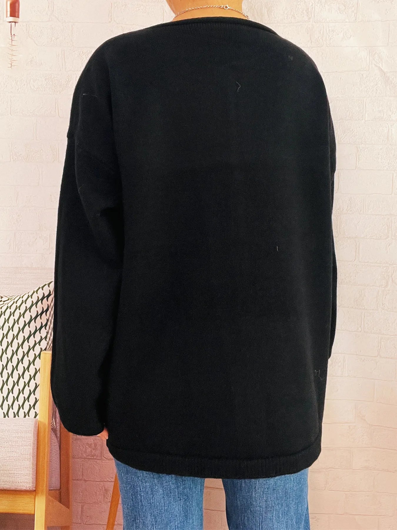 One Button Front Drop Shoulder Cardigan Trendsi