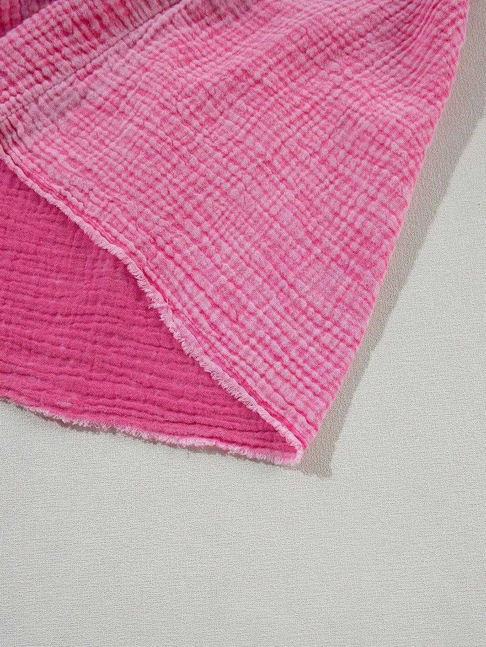 Mineral Wash Crinkle Split Neck Raw Hem Tiered Dress NicholesGifts