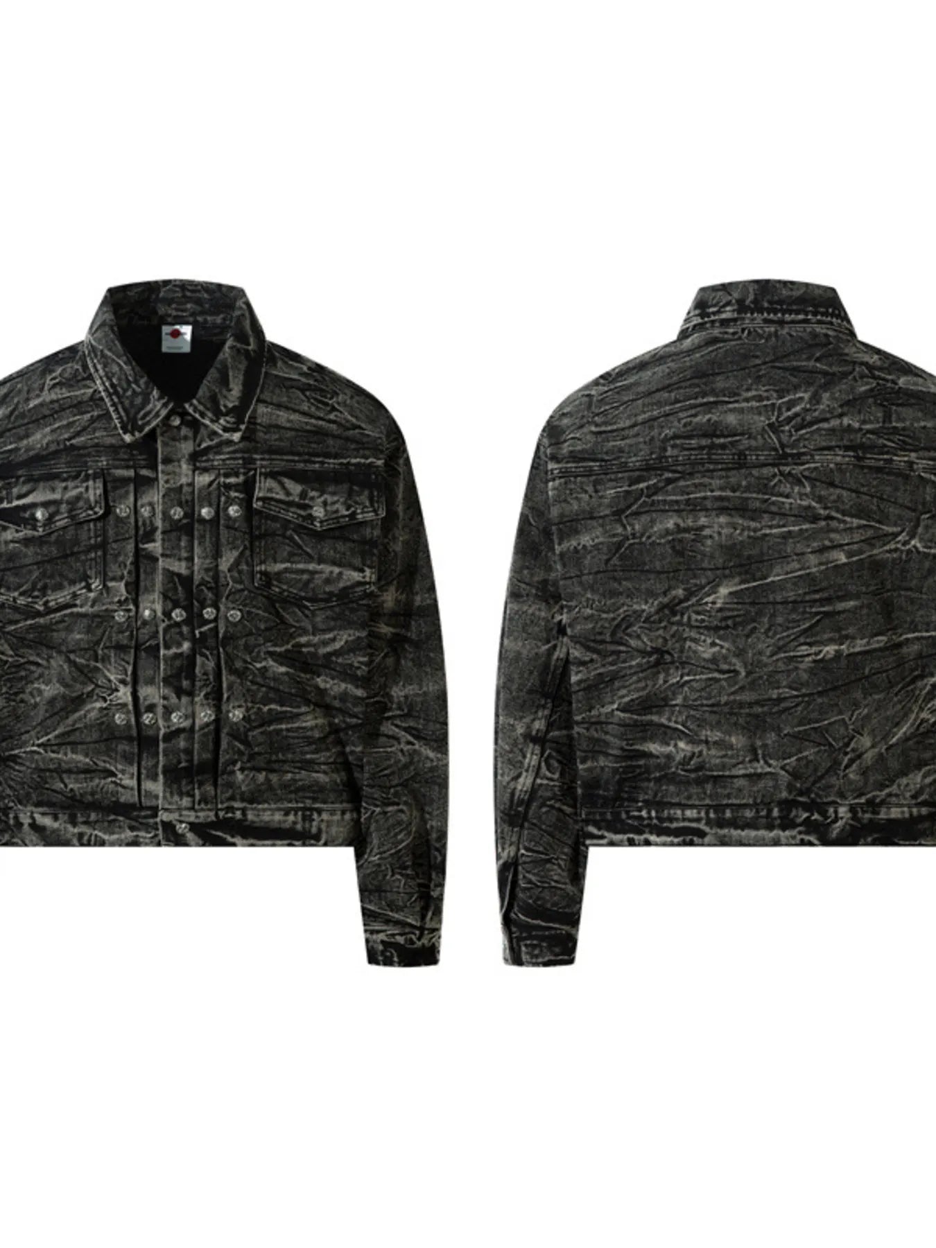 Men's Washed Button Up Denim Jacket Trendsi