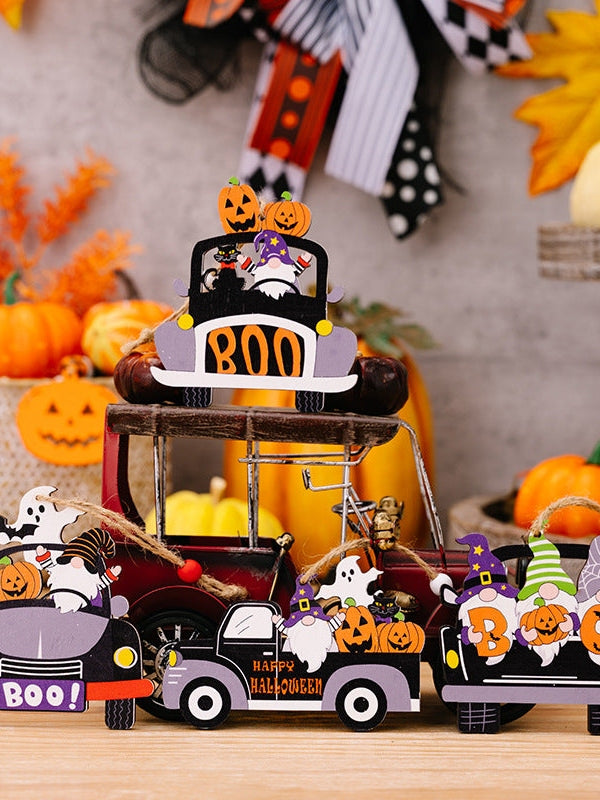 4-Piece Halloween Element Car-Shape Hanging Widgets