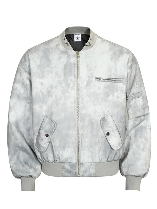 Men's Tie-Dye Zip-Up Bomber Jacket
