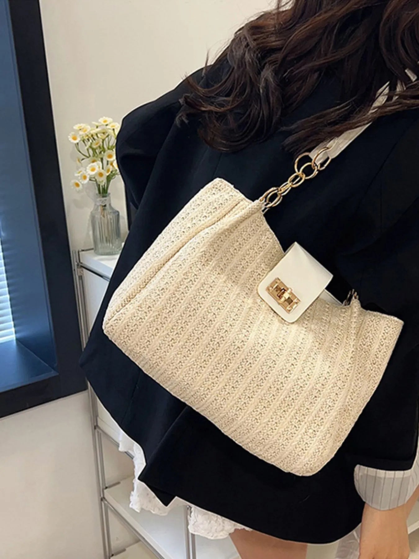 Woven Straw Shoulder Bag Trendsi