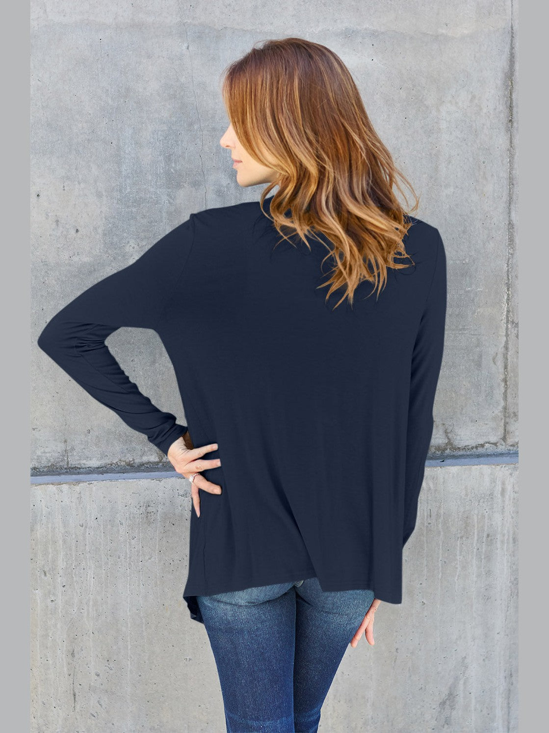 NicholesGifts Women Basic Bae Full Size Open Front Long Sleeve Cardigan NicholesGifts