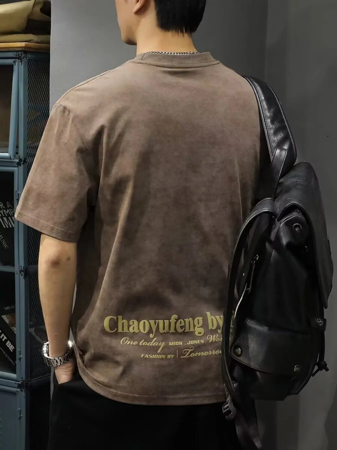 Men's Full Size Freedom Vintage Round Neck T-Shirt Plus Size Trendsi