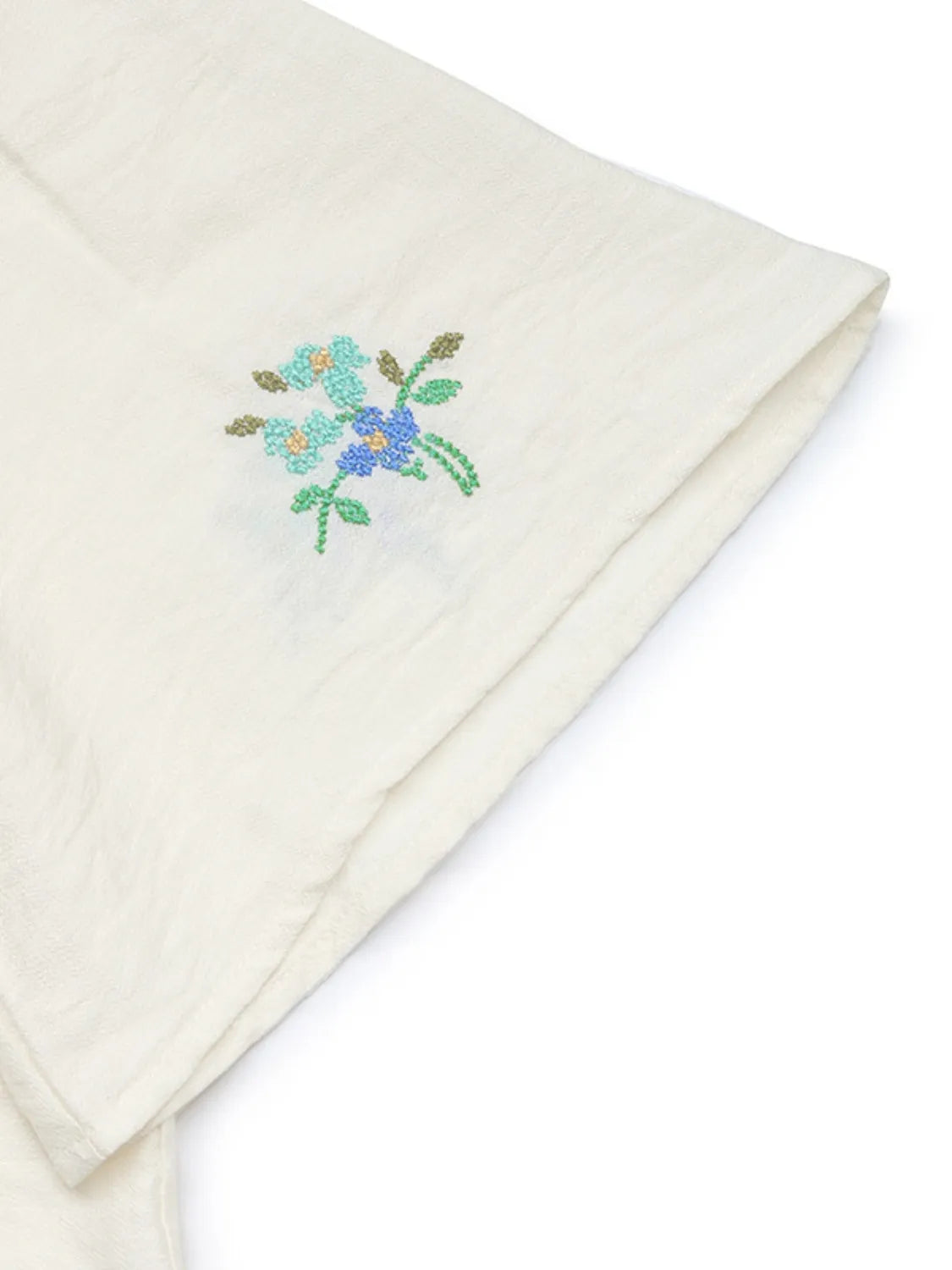 Embroidered V-Neck Short Sleeve Shirt