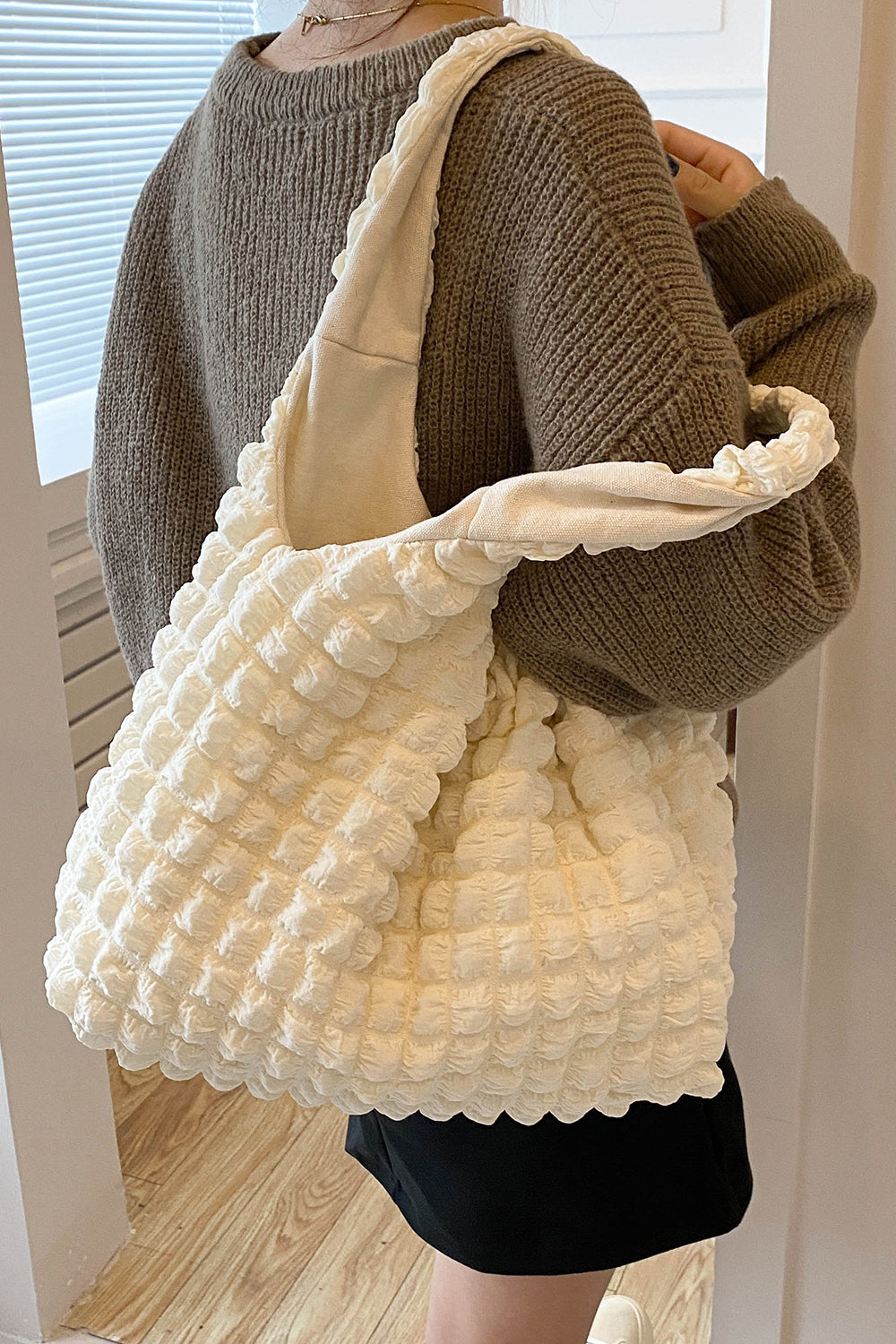 Women Ruched Polyester Large Handbag NicholesGifts