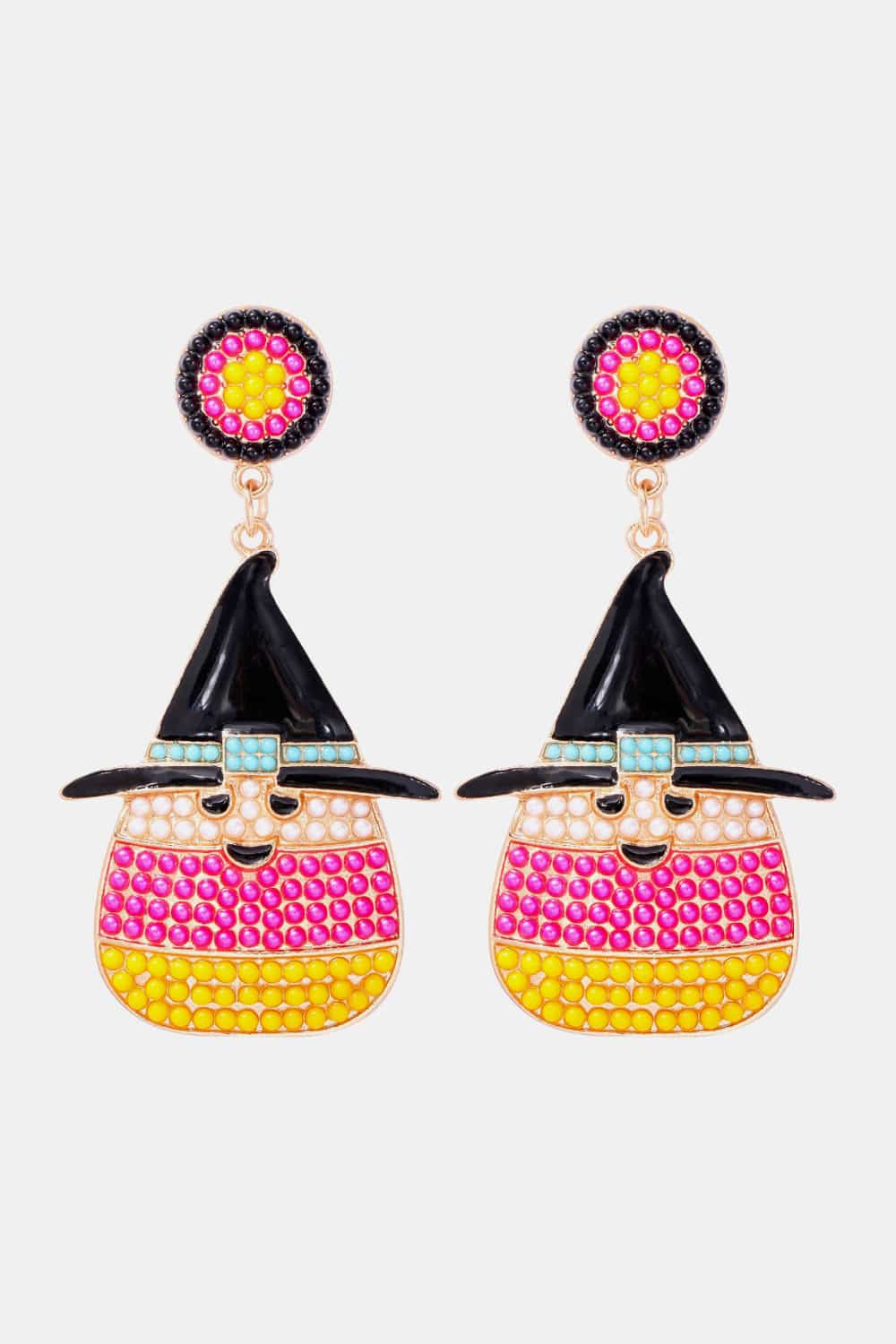 Women Witch's Hat Shape Synthetic Pearl Dangle Earrings NicholesGifts