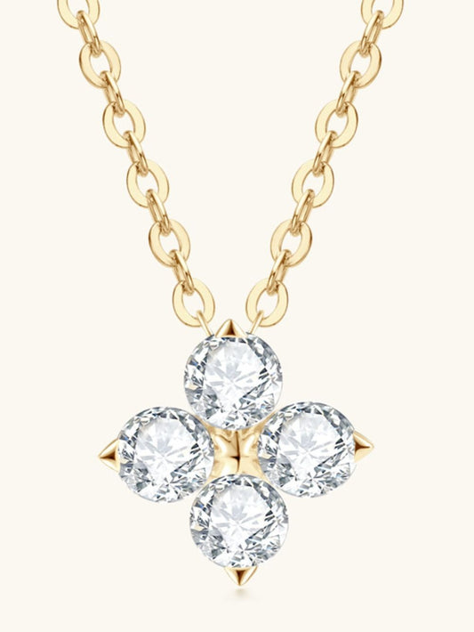 Moissanite Four Leaf Clover Pendant Necklace Trendsi