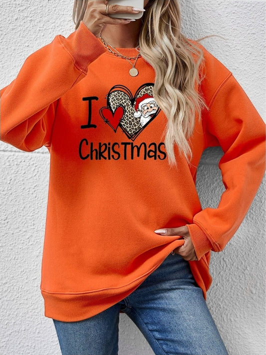 CHRISTMAS Graphic Round Neck Sweatshirt