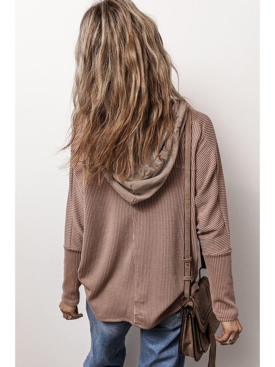 NicholesGifts Women Pocketed Half Button Long Sleeve Hoodie