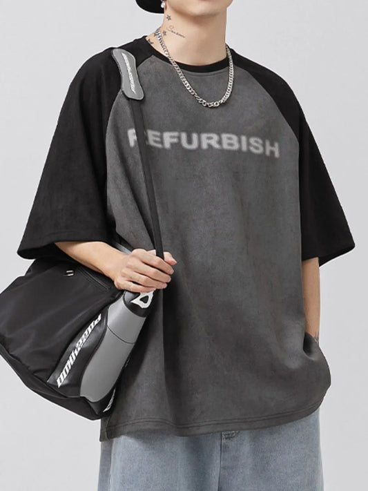 Men's Letter Round Neck Half Sleeve T-Shirt Trendsi