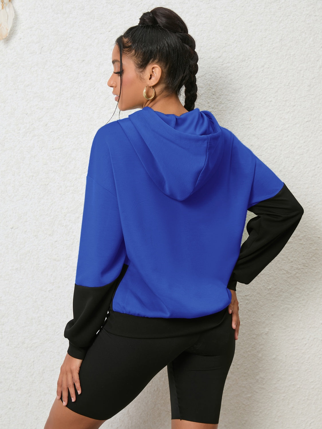 NicholesGifts Women CasualL Graphic Two-Tone Hoodie NicholesGifts