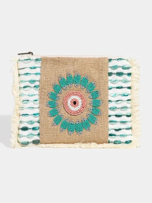 Fame Evil Eye Fringe Cosmetic Bag NicholesGifts