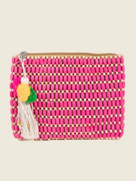 Fame Wooden Beaded Rectangle Bag NicholesGifts