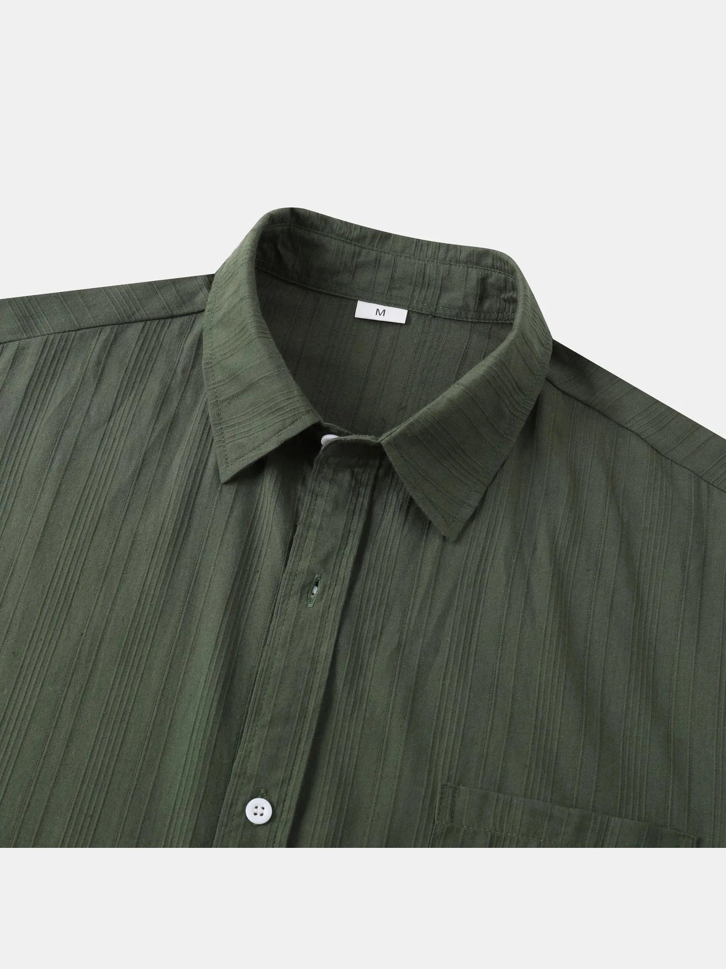 Men's Short Sleeve Button Down Shirt with Chest Pocket Trendsi
