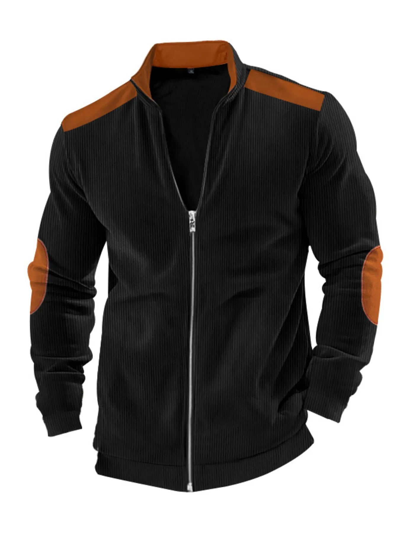 Men's Full Size Zip Up Long Sleeve Jacket Plus Size Trendsi