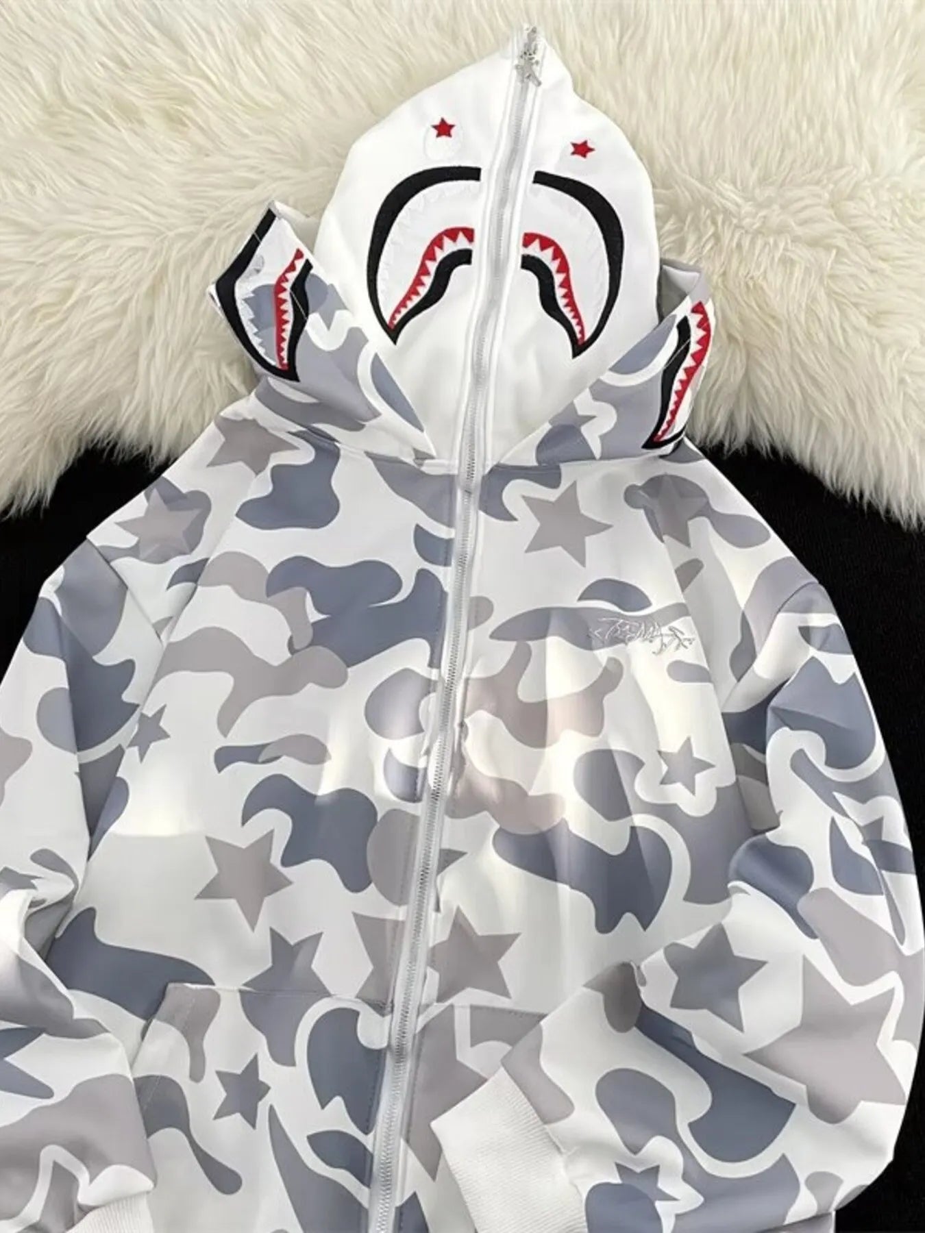 Men's Camo Print Zip-Up Hoodie NicholesGifts