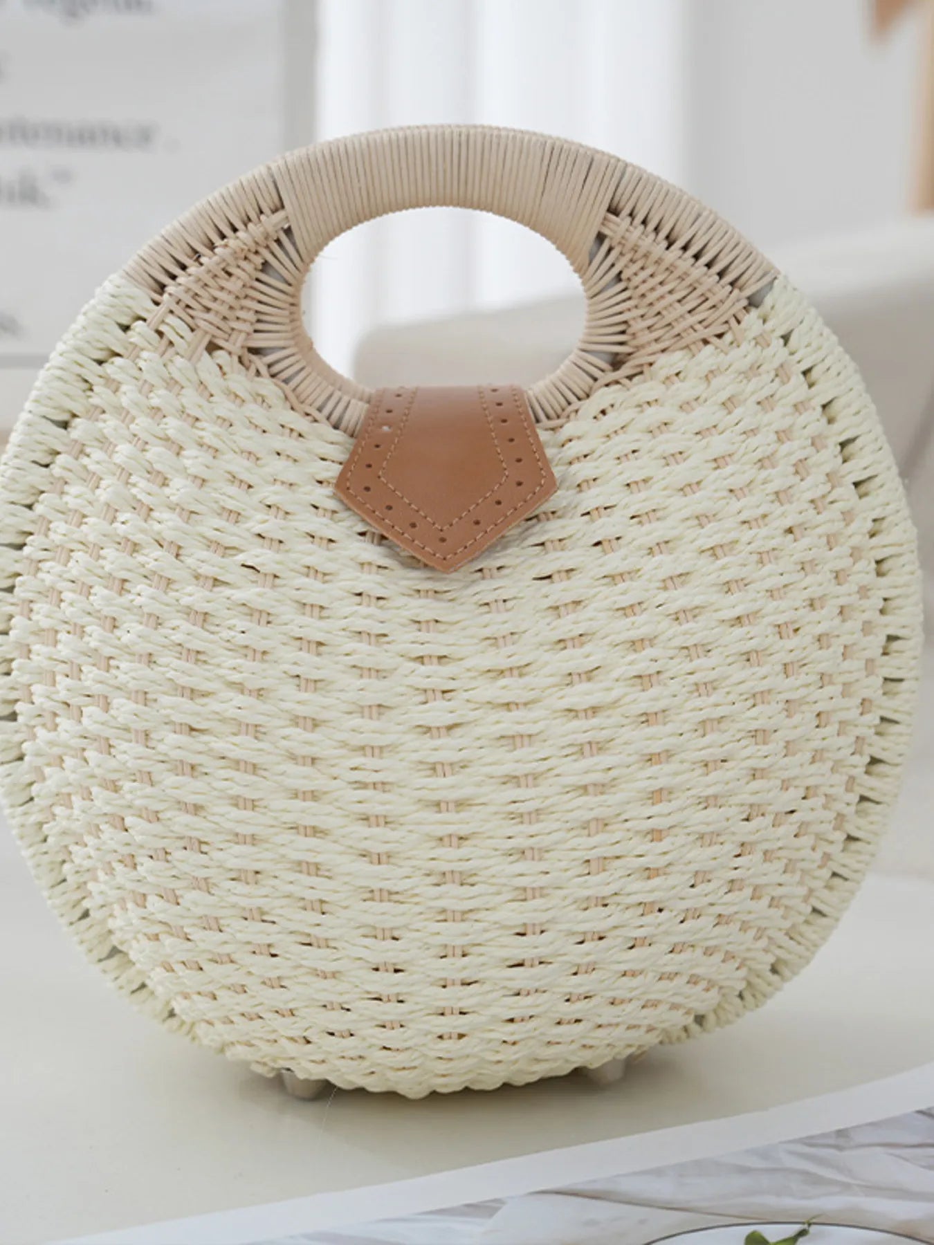 Straw Braided Round Handbag Trendsi