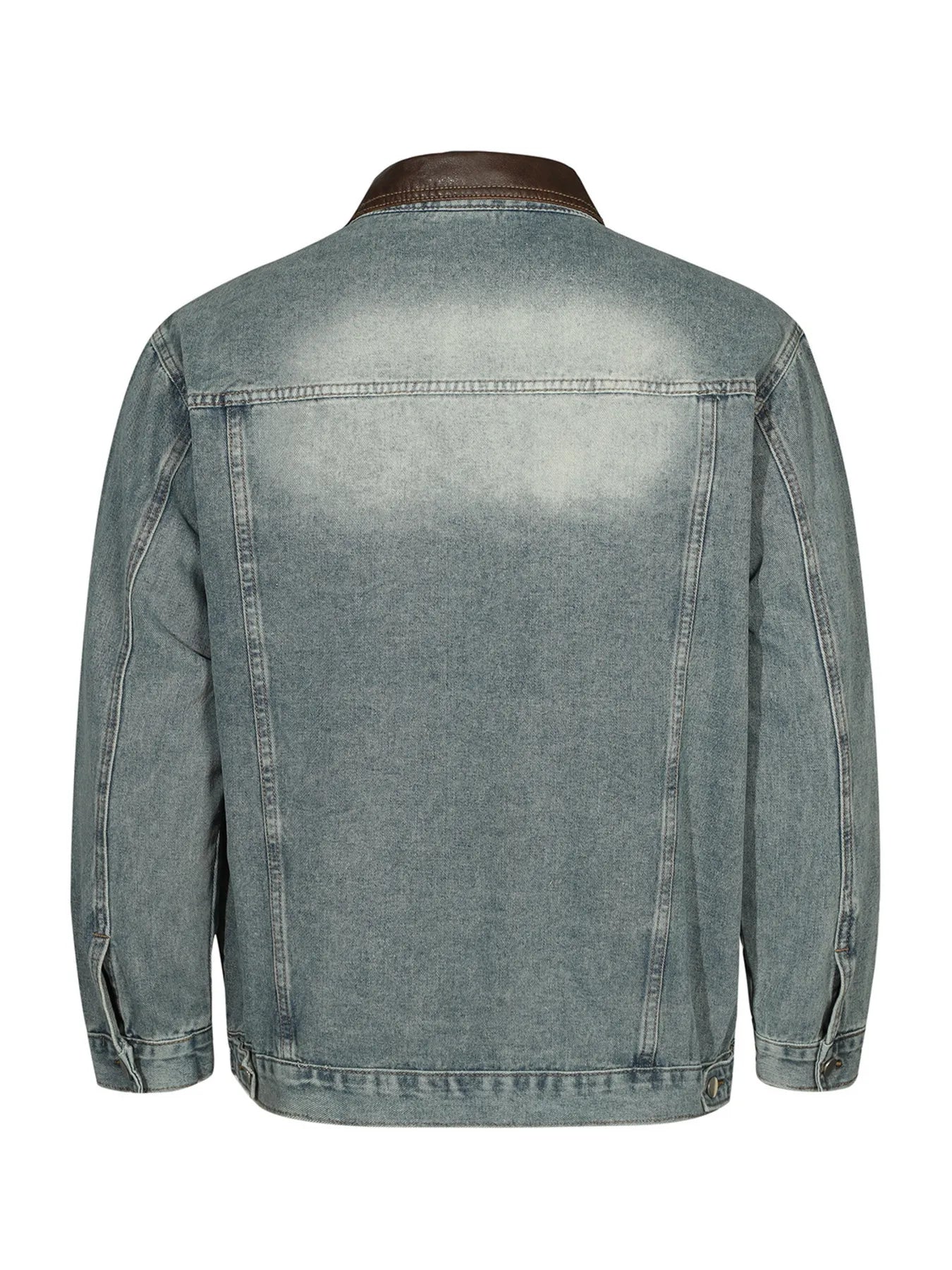Men's Button Up Long Sleeve Denim Jacket Trendsi