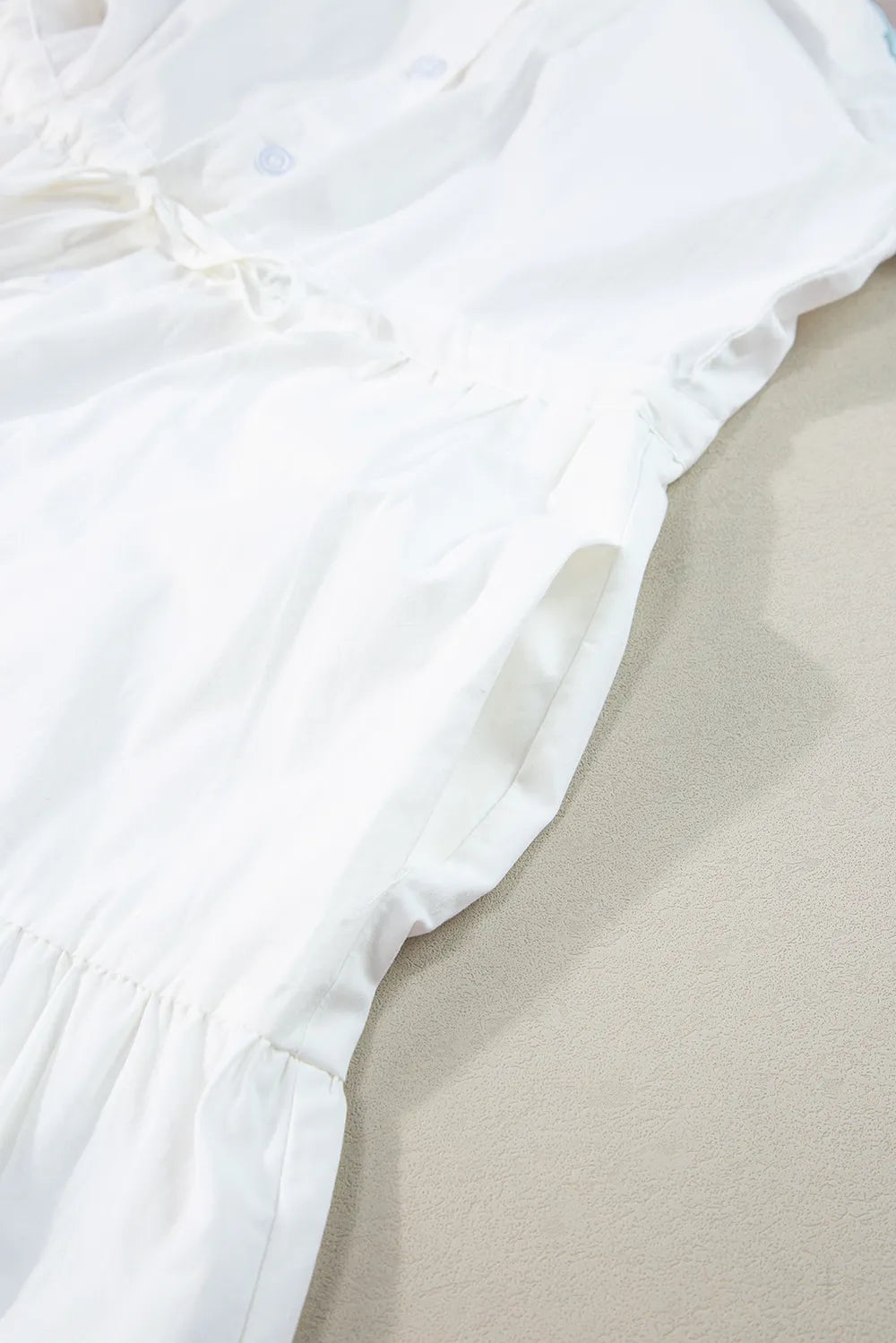 Contrast Trim Button Up Short Sleeve Dress Trendsi