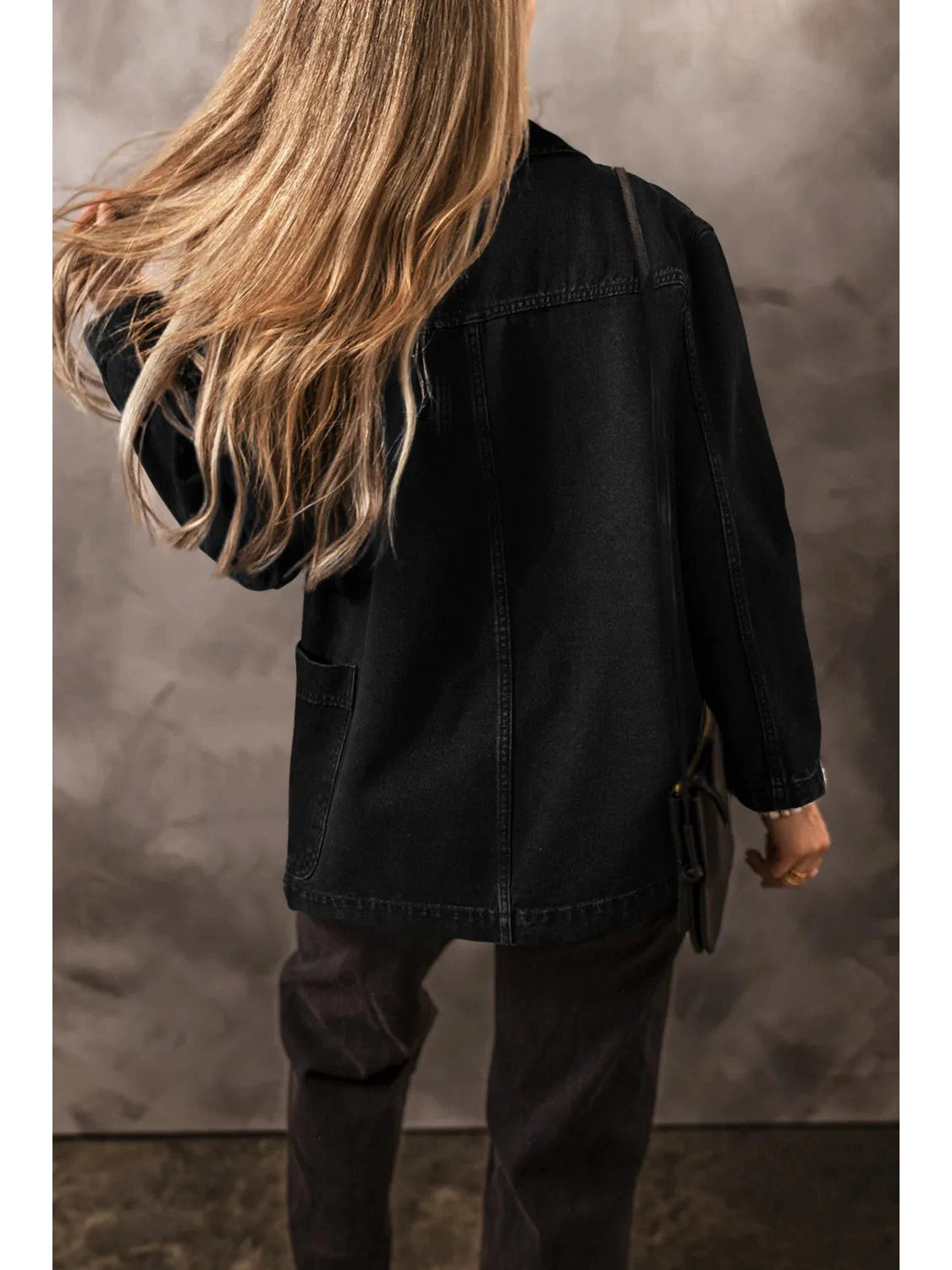 Pocketed Long Sleeve Denim Jacket NicholesGifts