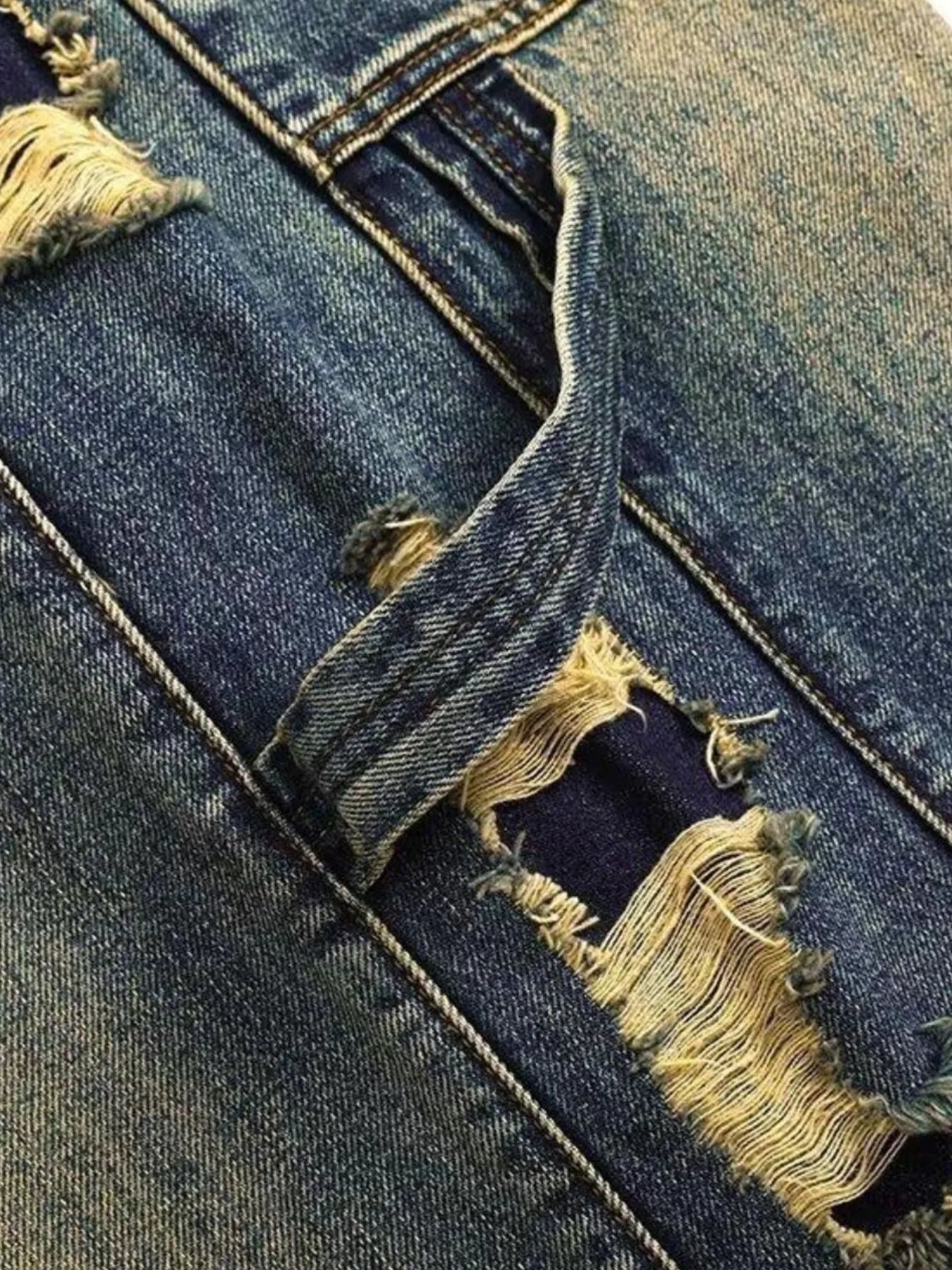 Men's Full Size Distressed Wide Leg Baggy Jeans Plus Size