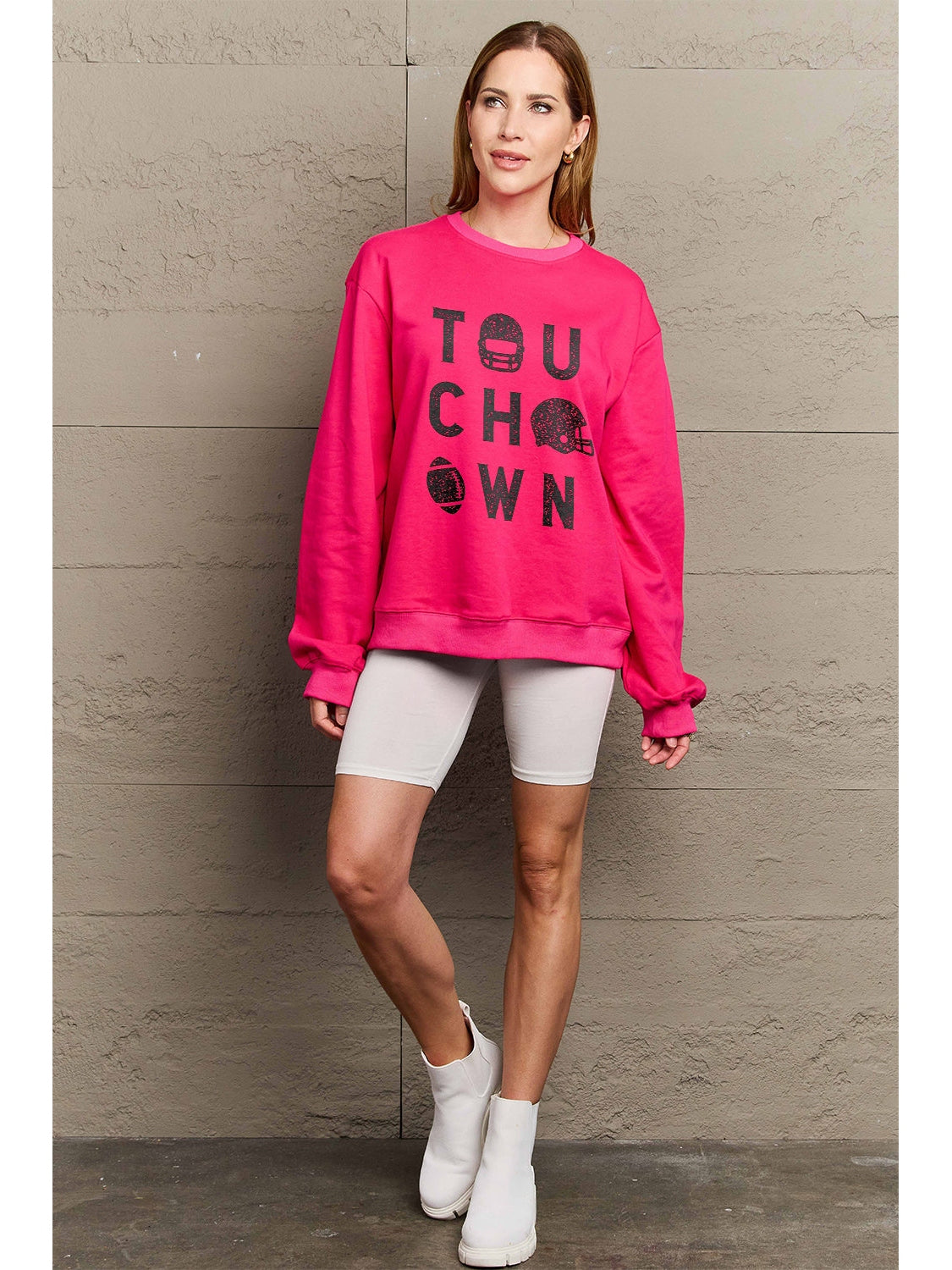Women Simply Love Full Size Touchdown Long Sleeve Sweatshirt NicholesGifts