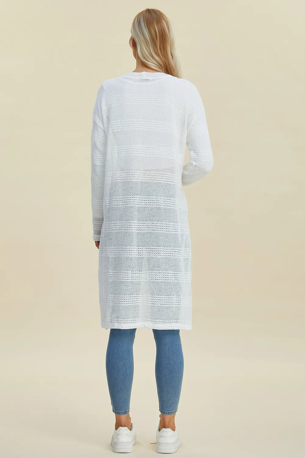 Double Take Full Size Open Front Longline Cardigan NicholesGifts