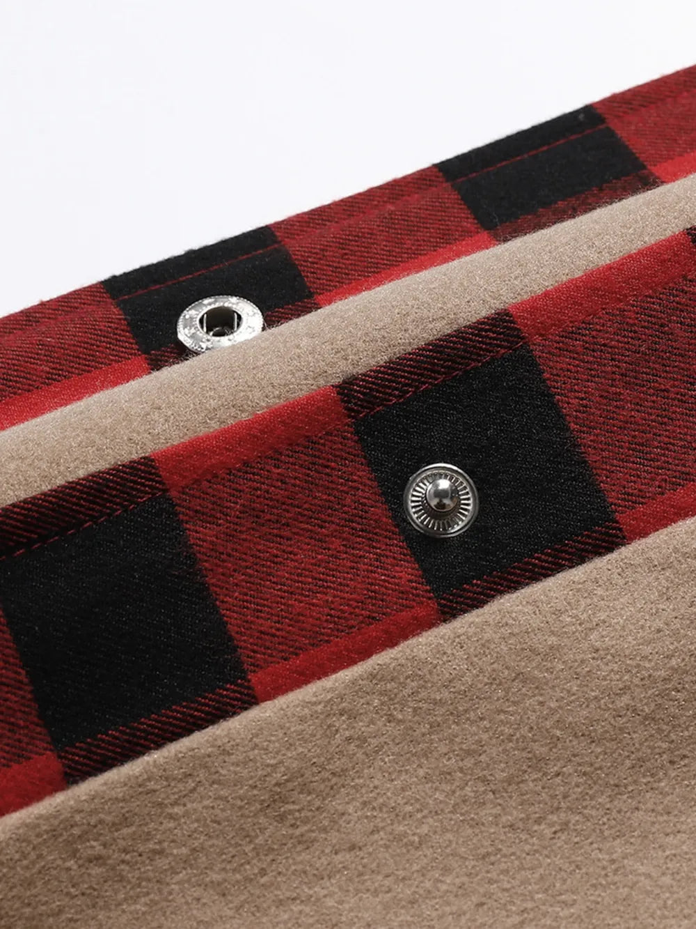 Plaid Trim Long Sleeve Jacket nicholesgifts