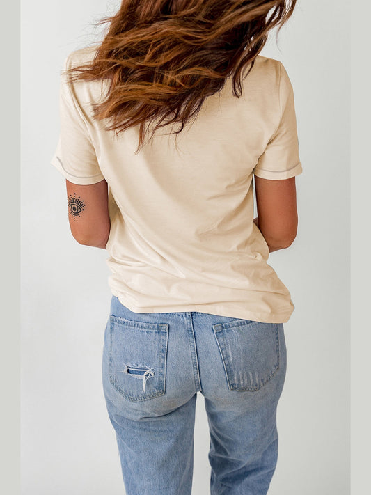 Round Neck Short Sleeve HOWDY Graphic Tee nicholesgifts