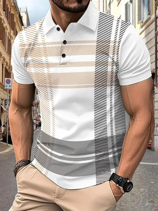 Men's Full Size Button Detail Short Sleeve Polo Plus Size NicholesGifts