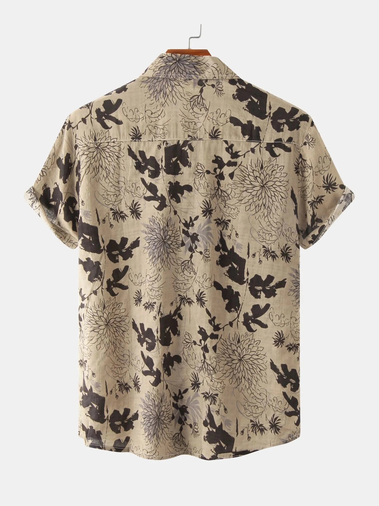 Men's Plus Size Floral Print Short Sleeve Button Down Shirt Trendsi