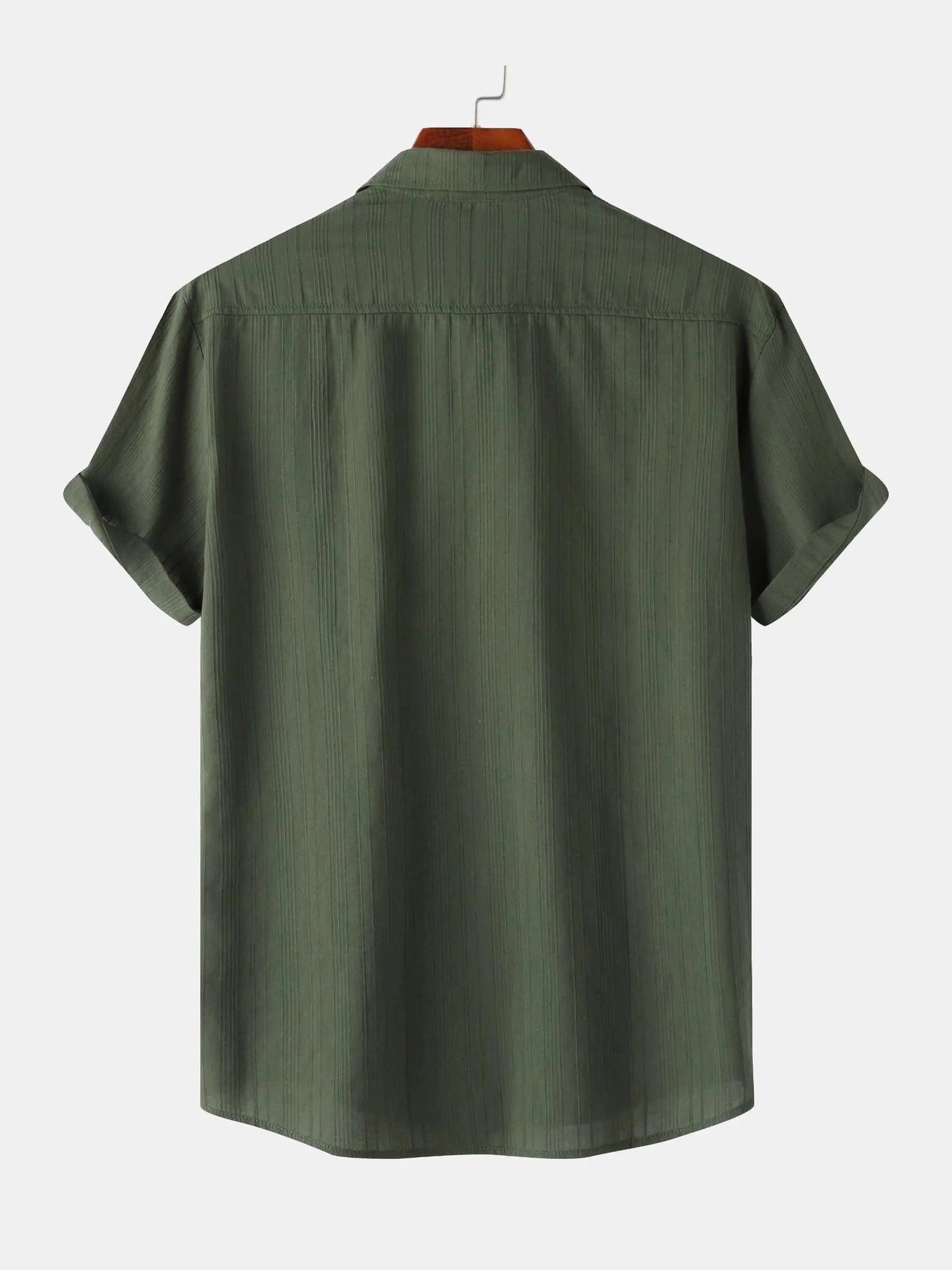 Men's Short Sleeve Button Down Shirt with Chest Pocket Trendsi