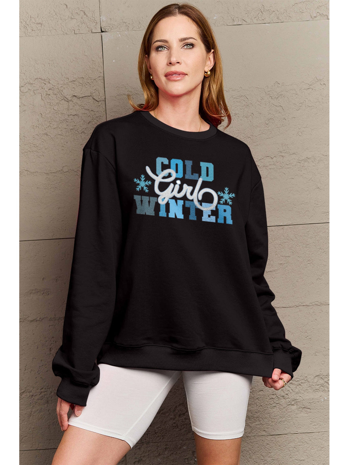 Simply Love Full Size COLD WINTER Graphic Long Sleeve Sweatshirt NicholesGifts