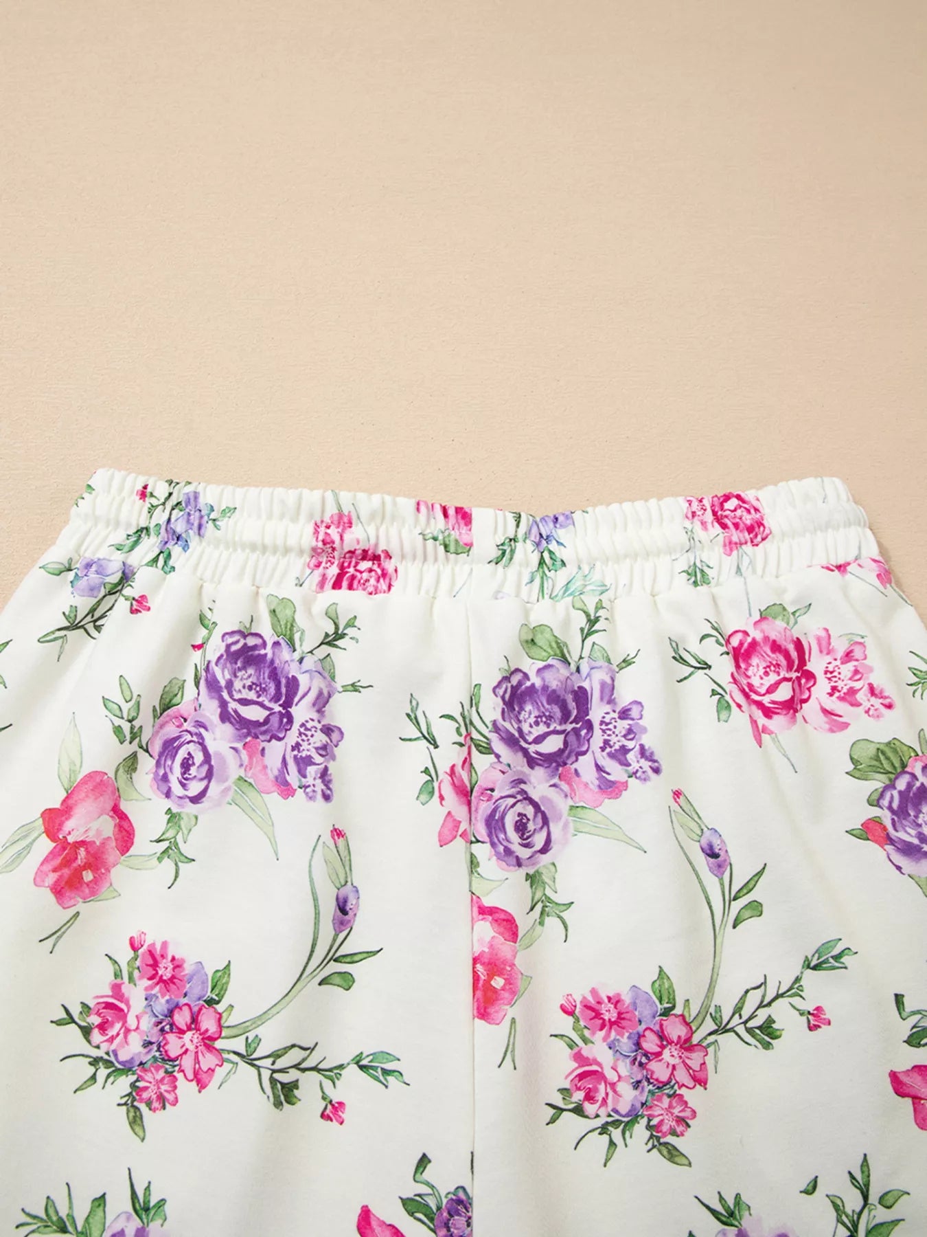 Floral Print Round Neck Top and Drawstring Pants Lounge Set Trendsi
