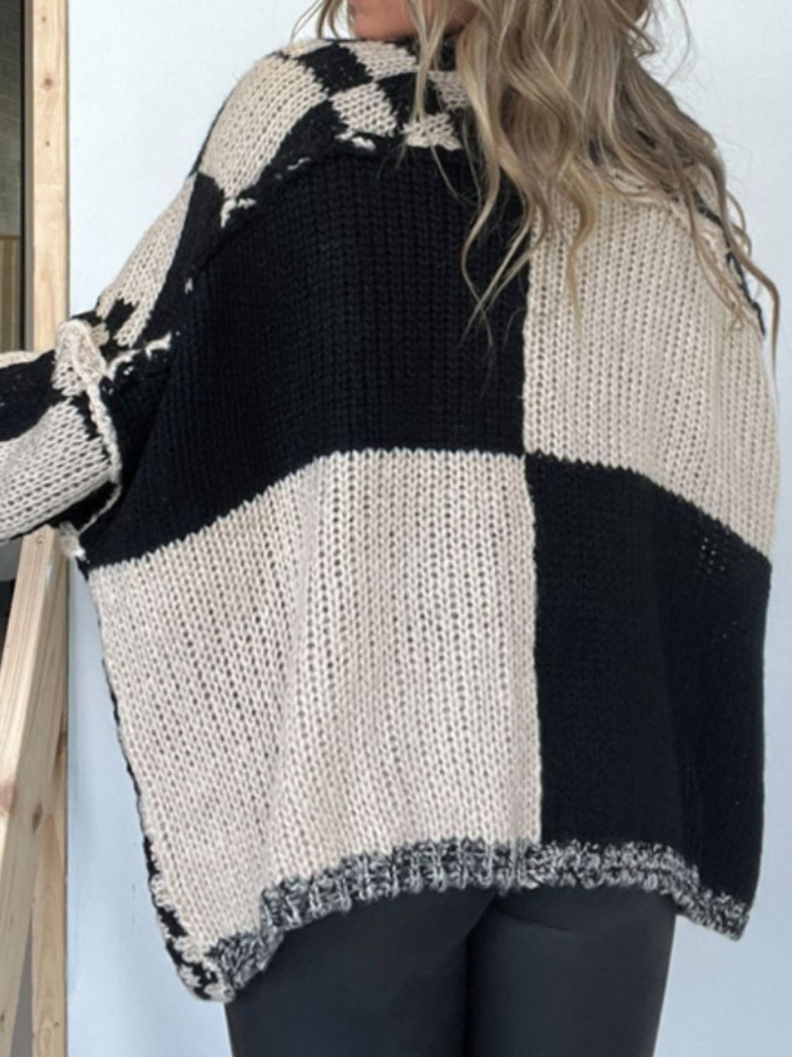 Women Plaid Open Front Long Sleeve Cardigan