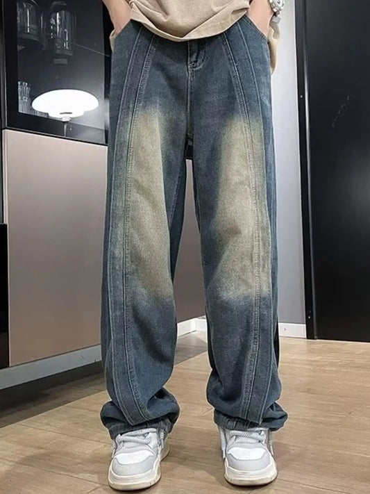 Men's Full Size Wide Leg Jeans Plus Size Trendsi