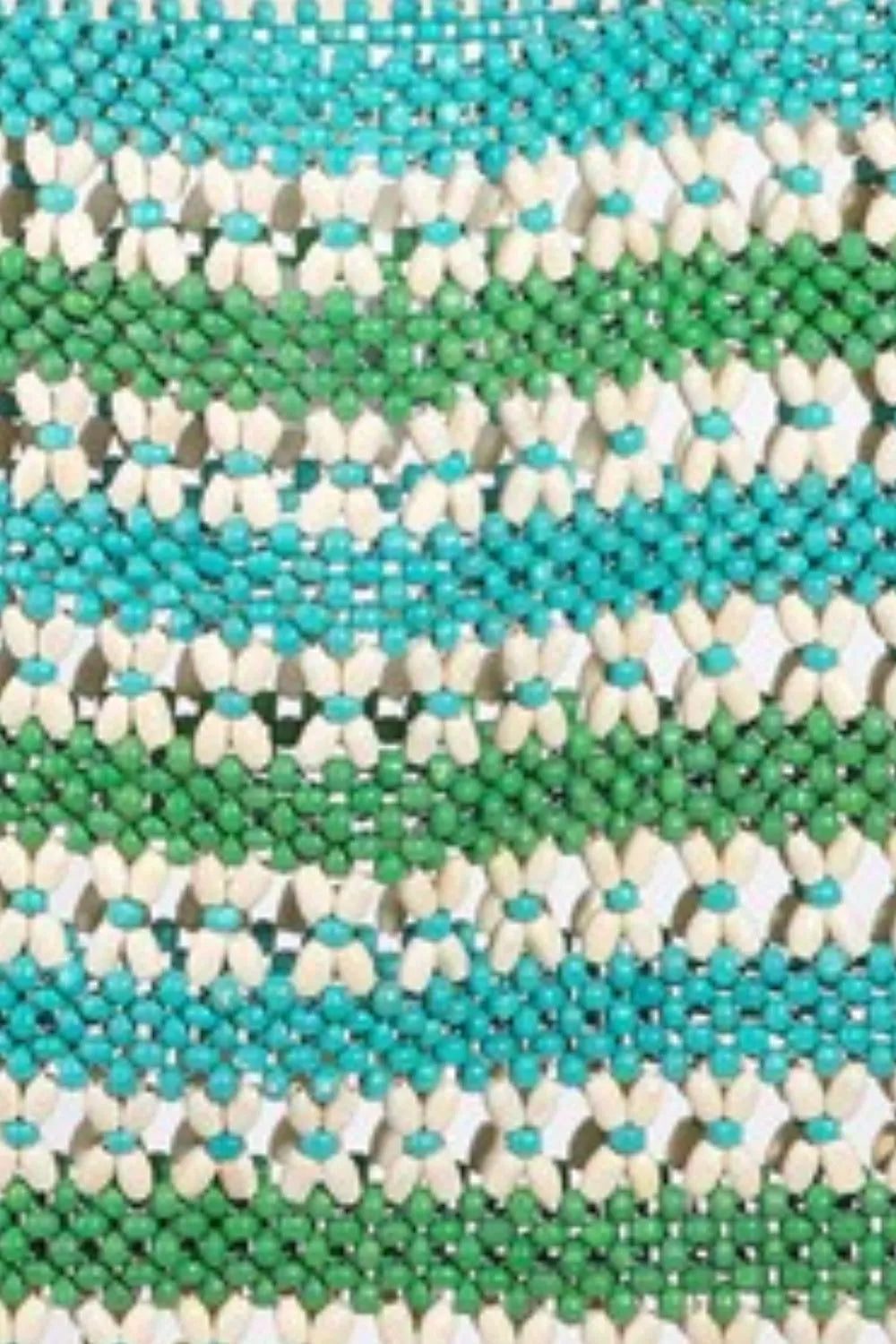 Fame Contrast Wooden Beaded Tote Bag Trendsi