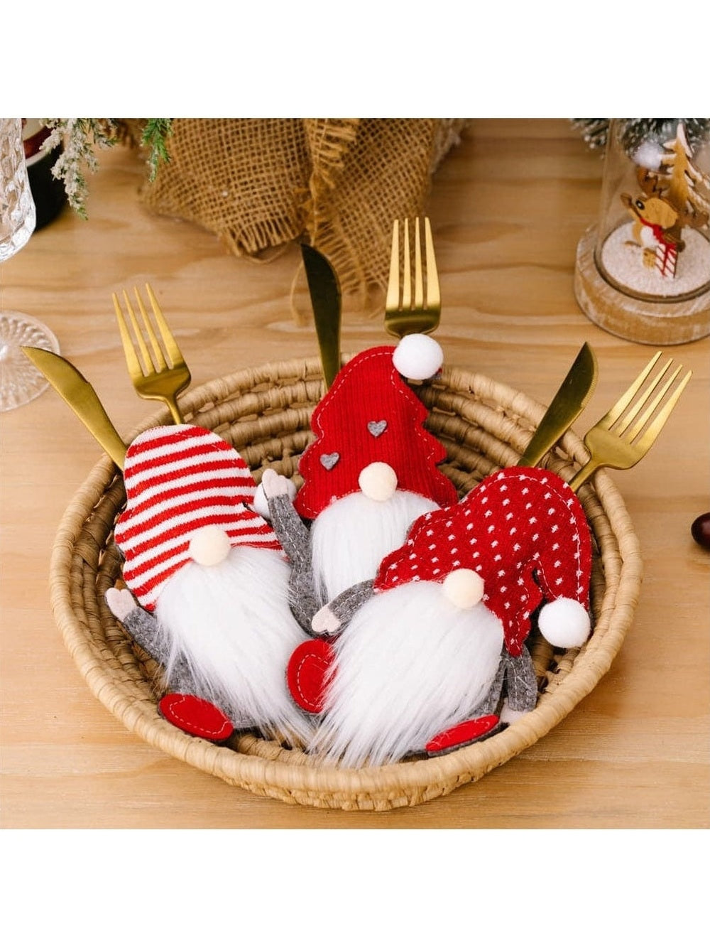 3-Piece Faceless Gnome Cutlery Holders