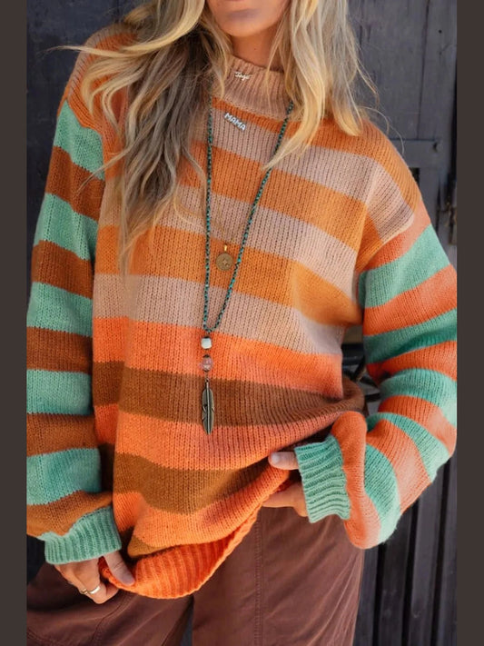 Striped Rainbow Long Sleeve Sweater