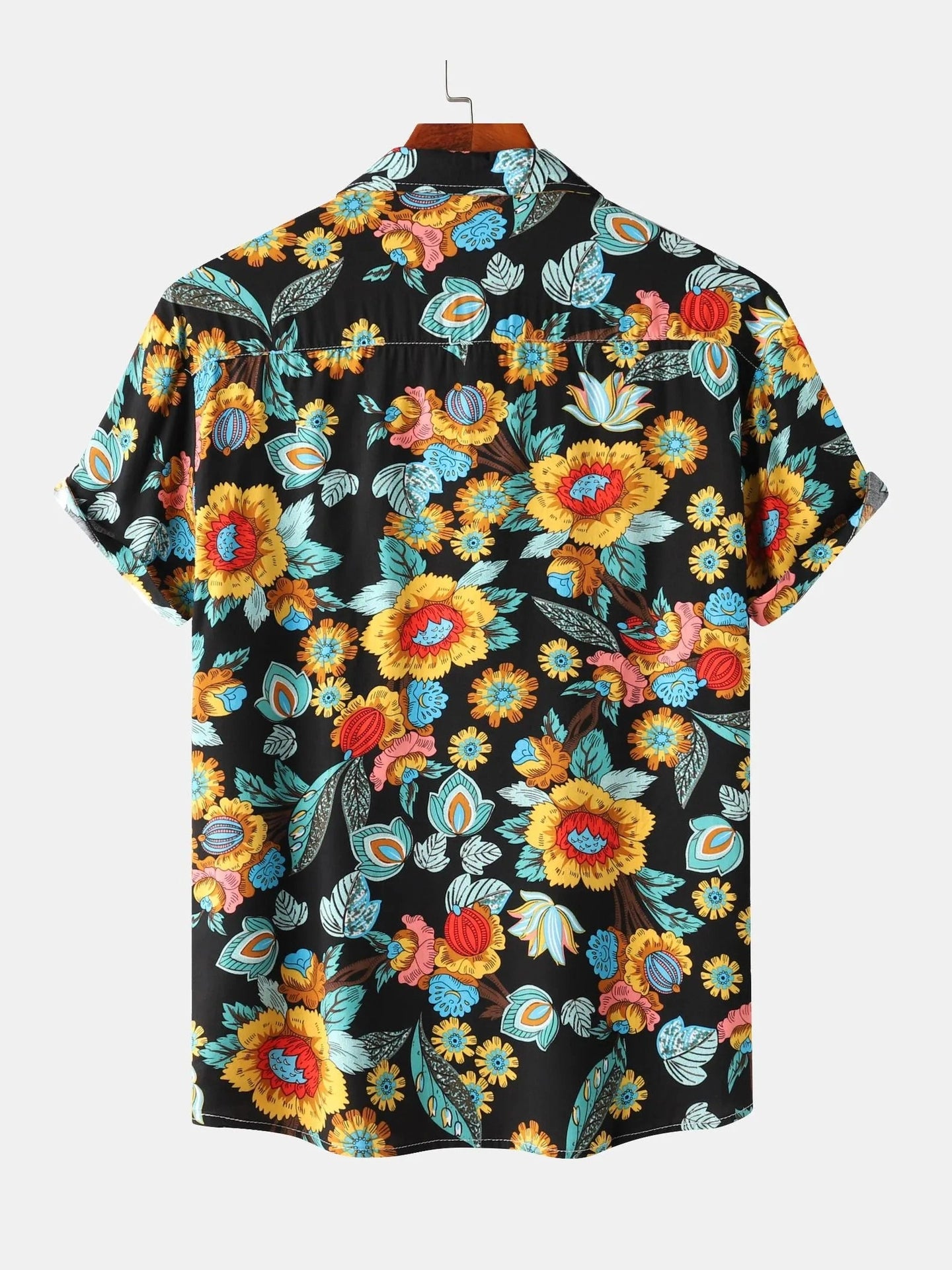 Men's Plus Size Floral Print Short Sleeve Hawaiian Shirt Trendsi
