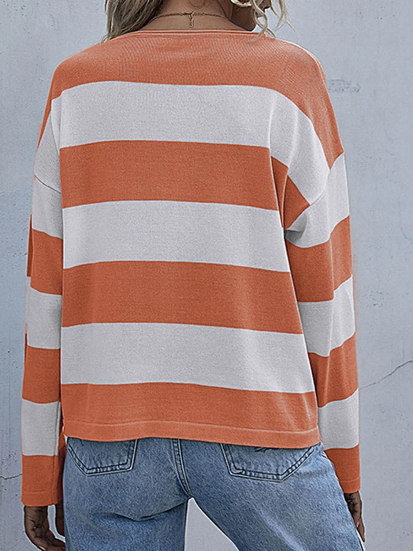 Striped Casual Long Sleeve Knit Top