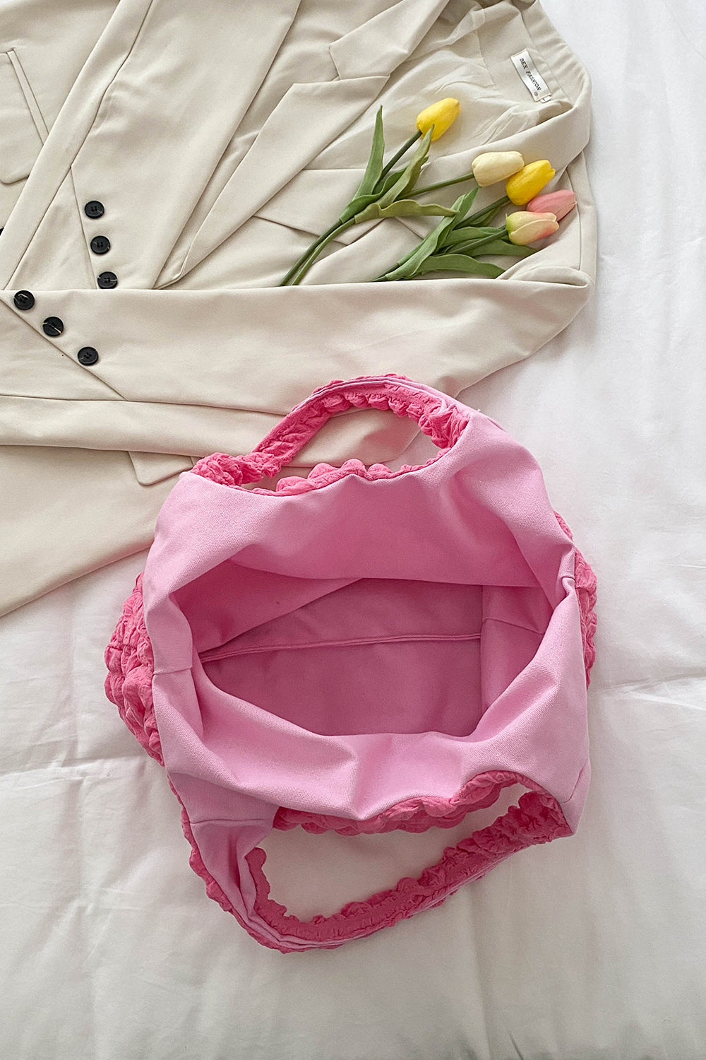 Women Ruched Polyester Large Handbag NicholesGifts