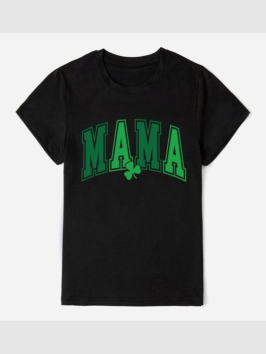 Women Mama Round Neck Short Sleeve T-Shirt