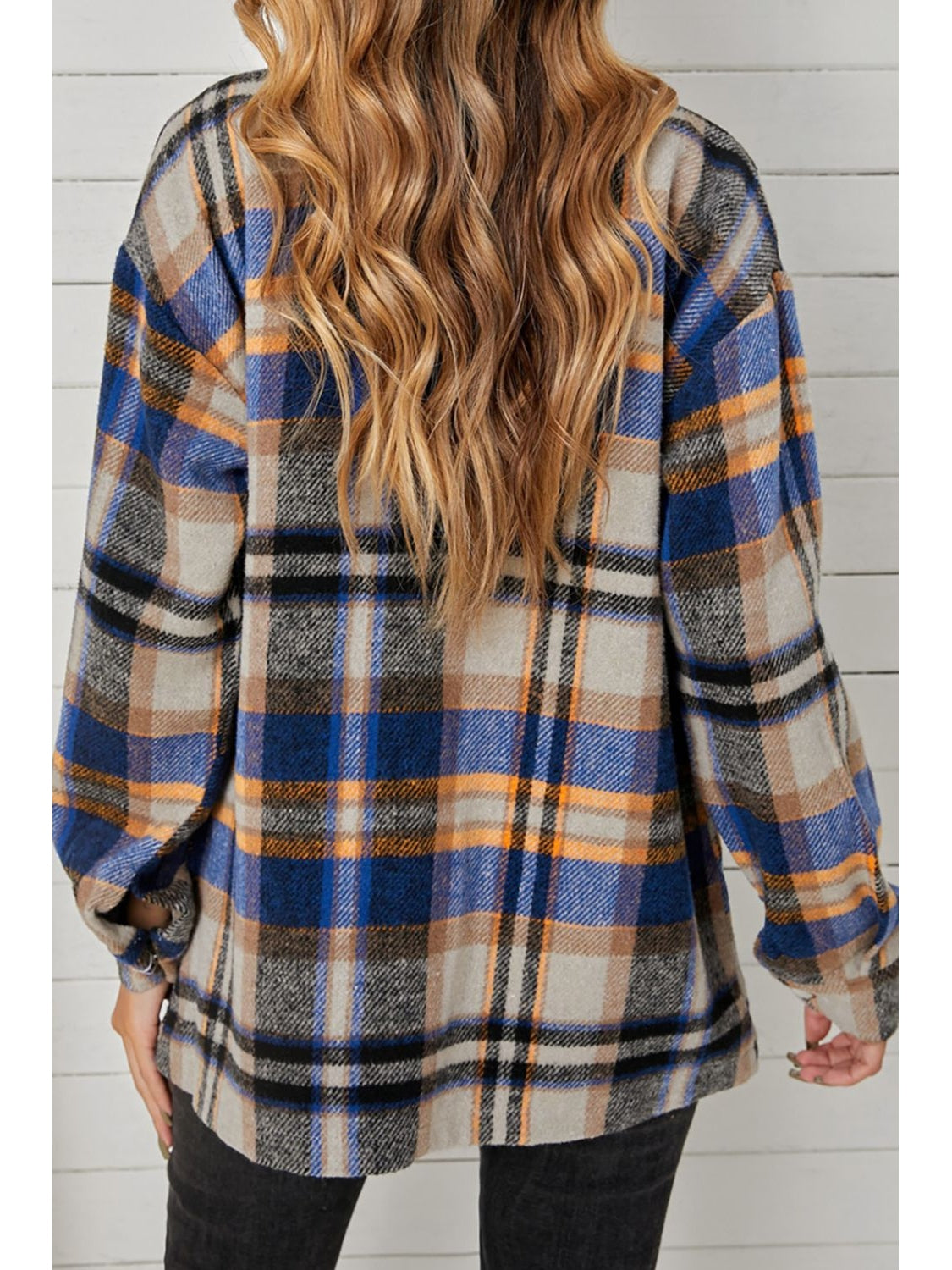Plaid Pocketed Button Down Shacket NicholesGifts