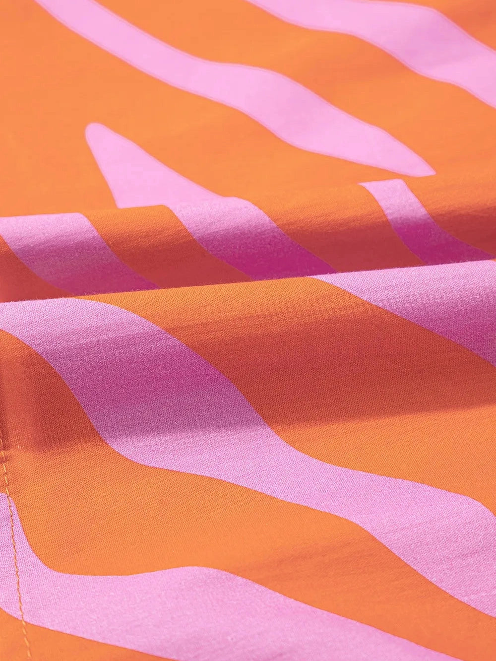 Zebra Stripe Print Ruched Cuff Half Sleeve V Neck Blouse Trendsi