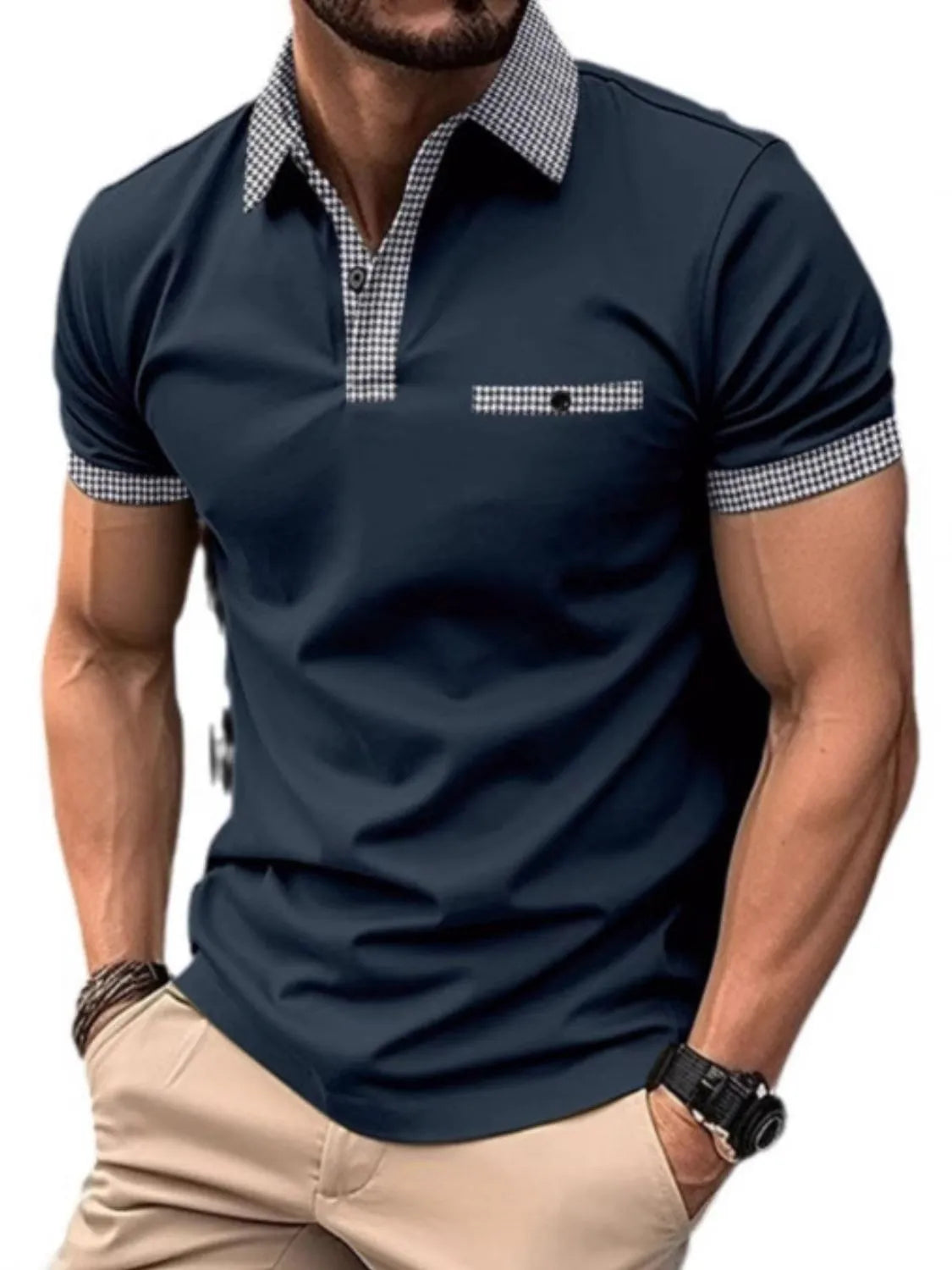 Men's Full Size Collared Neck Short Sleeve Polo Plus Size NicholesGifts